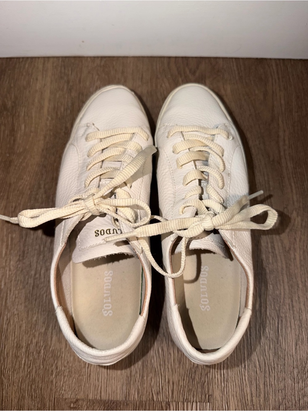 Soludos Ibiza Platform Shoes White Leather Sneakers - Women's Size 7.5 - Picture 8 of 11